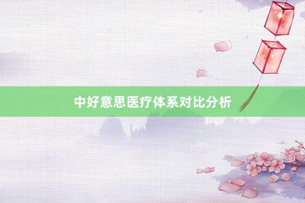 中好意思医疗体系对比分析